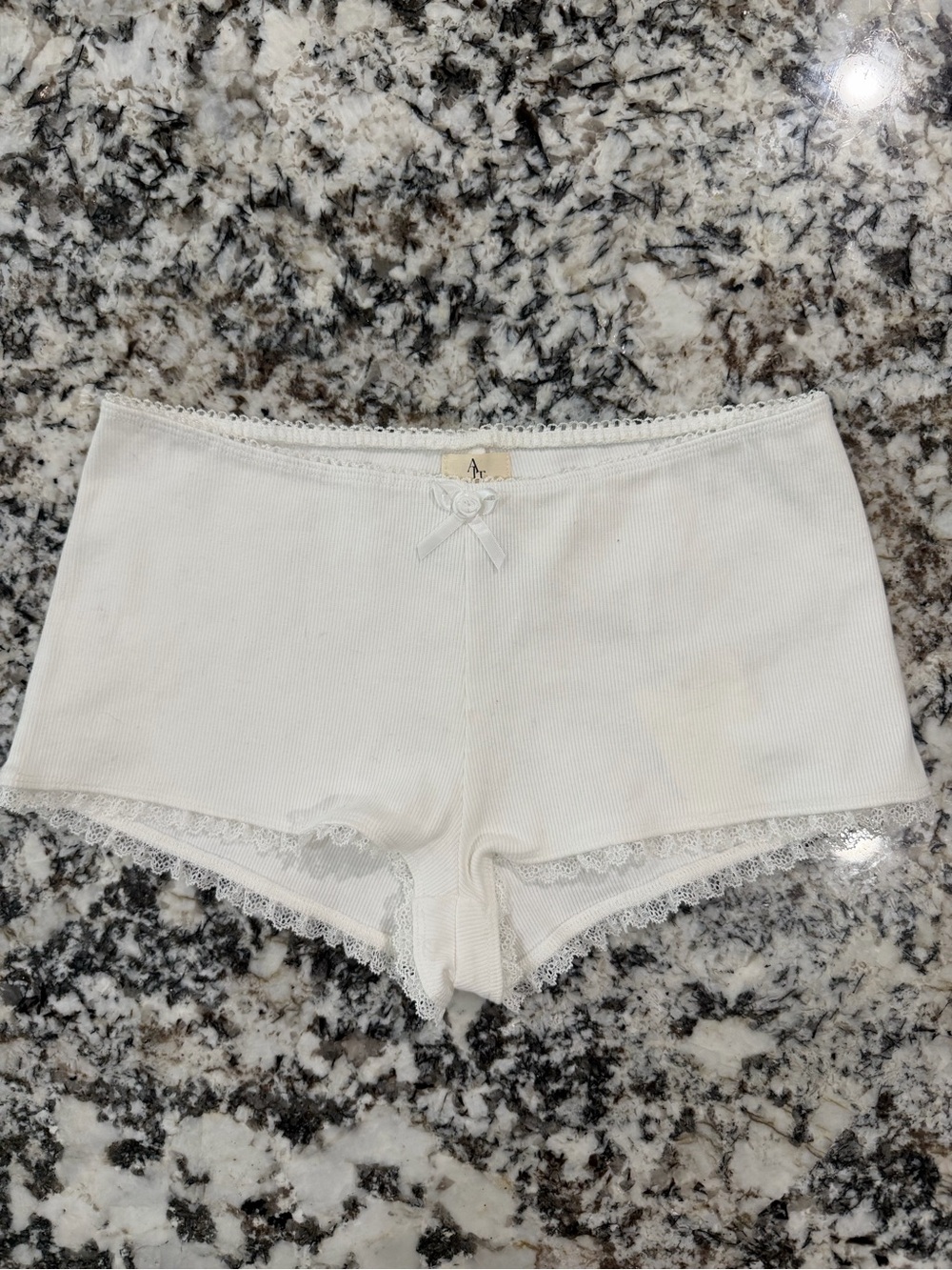 ALT Swim Romy Short - White Blue Embroidered Small Mrs. K